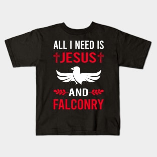 I Need Jesus And Falconry Falconer Kids T-Shirt